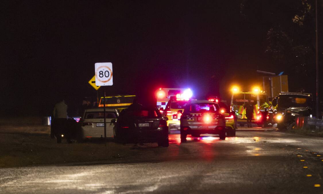Police have closed parts of Sulwood Drive in Kambah after a crash. Picture by Keegan Carroll