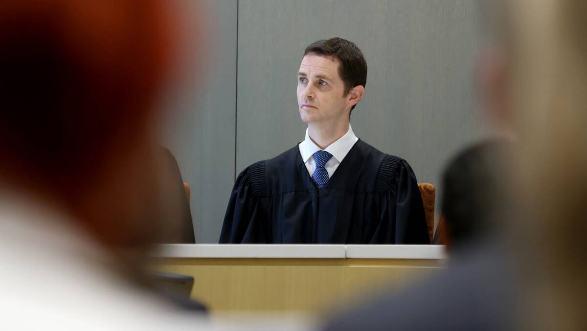 Magistrate Ian Temby is sworn in at a ceremonial sitting in the ACT court on Friday. Picture by James Croucher