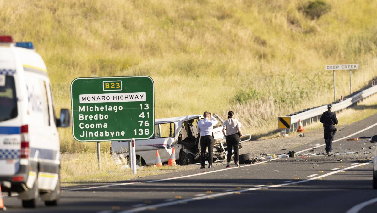 The fatal Monaro Highway crash in December 2021. Picture by Keegan Carroll