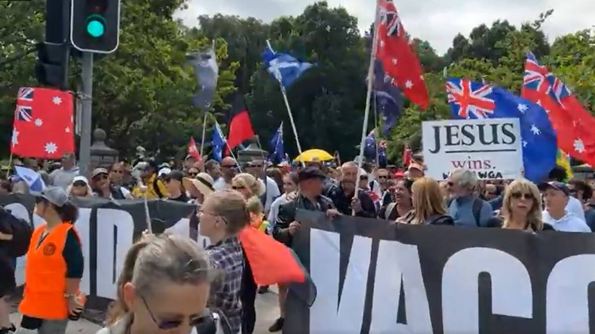 The group have started marching to Old Parliament House. Picture: Facebook