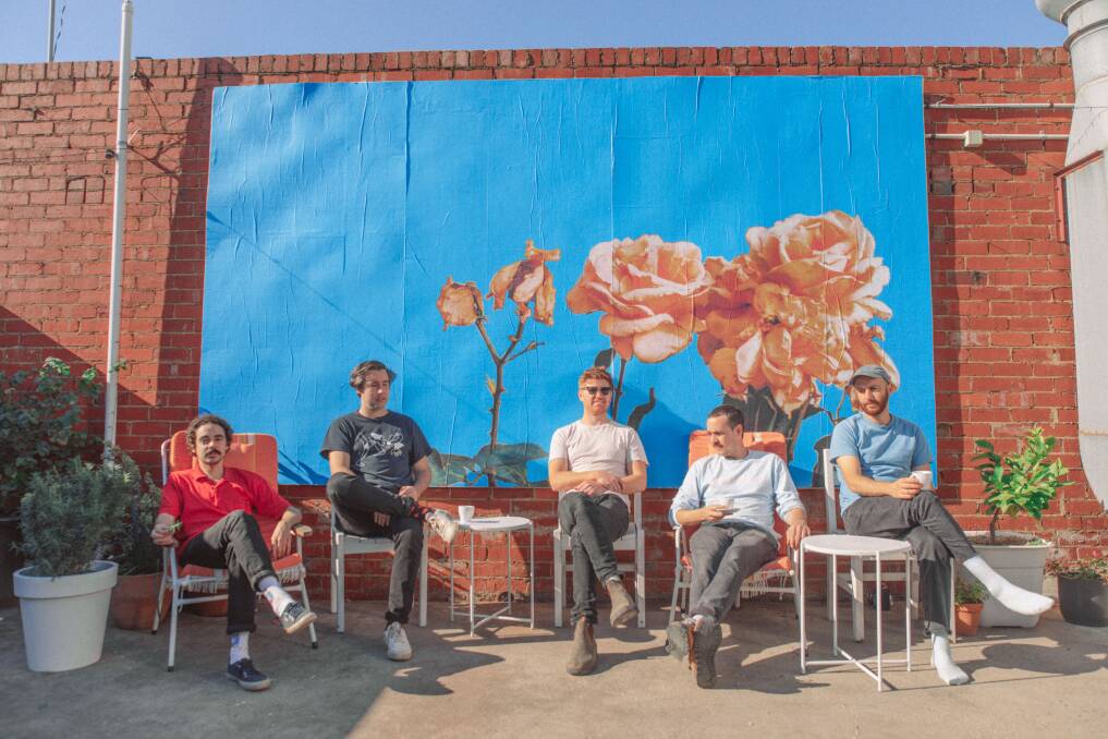 IN FULL BLOOM: Rolling Blackouts Coastal Fever are, from left, Joe Russo (bass), Fran Keaney (guitar/vocals), Joe White (guitar/vocals), Tom Russo (vocals/guitar) and Marcel Tussie (drums).