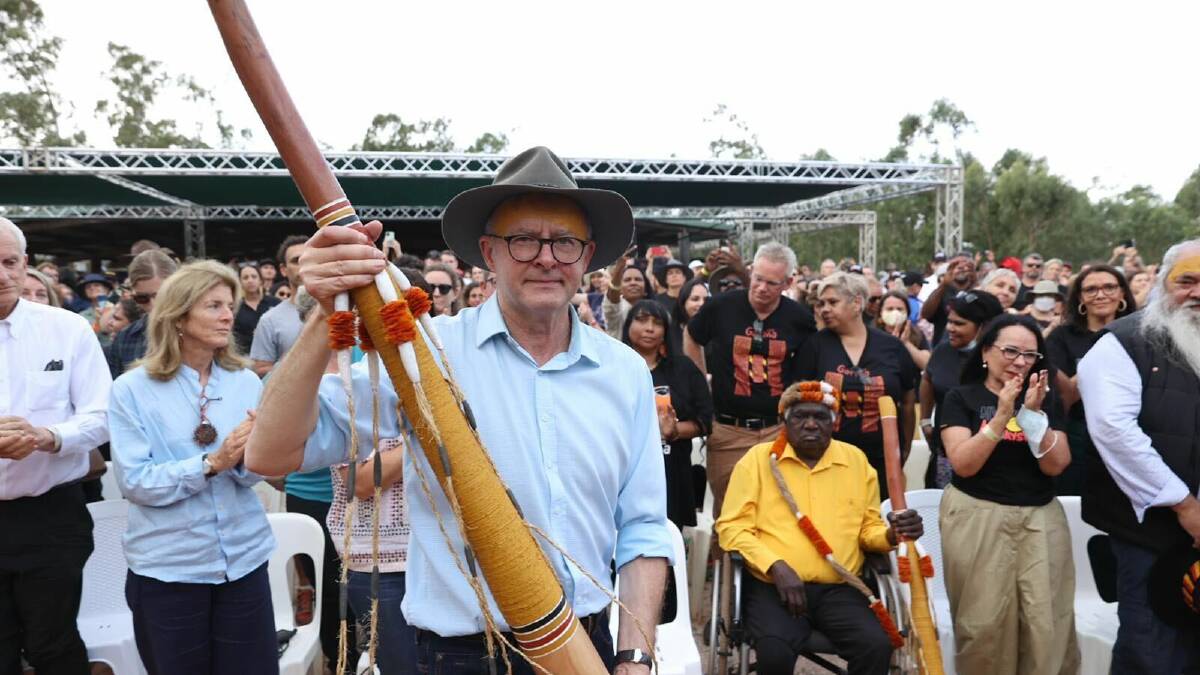 'IN THIS TERM OF PARLIAMENT': Prime Minister Anthony Albanese at the Garma Indigenous cultural festival in July, where he furthered his commitment to holding a referendum in his first term. Picture: Prime Minister's Office