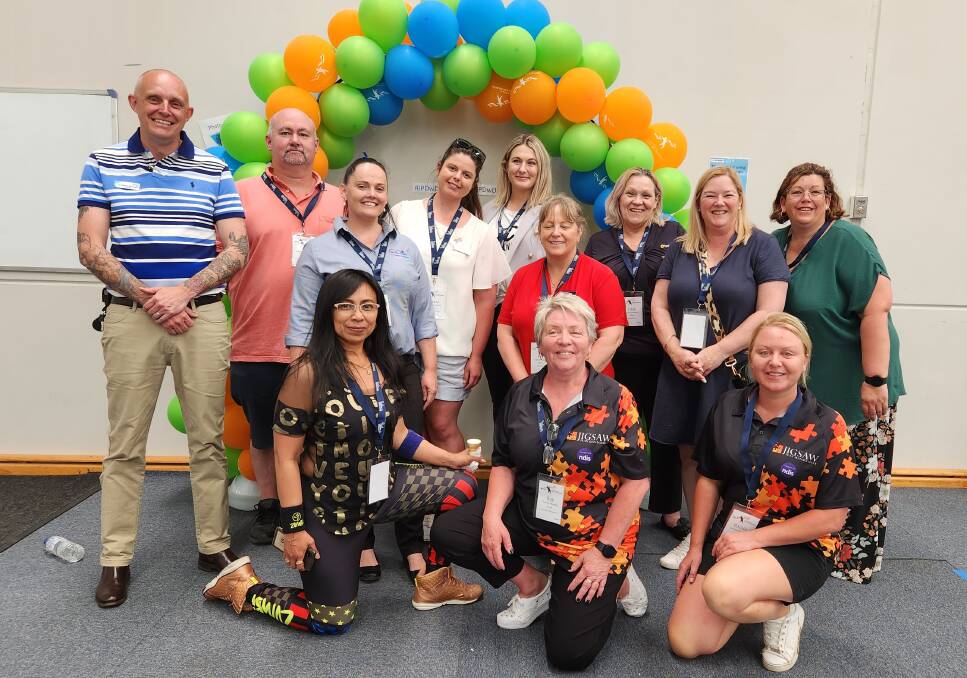 Goulburn Inclusion Group chairman, Fiona Young (rear, second right) with organisers of the 2022 International Day of People with a Disability. The event is on again at the Veolia Arena on December 5. Picture by Louise Thrower.