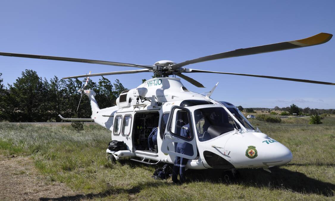 The Toll rescue helicopter airlifted a man injured in a Taralga horse fall to Liverpool Hospital. File photo.
