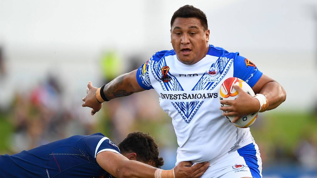 Raiders prop Josh Papalii is determined to make amends for a disappointing 2017 World Cup with Samoa. Picture Getty Images