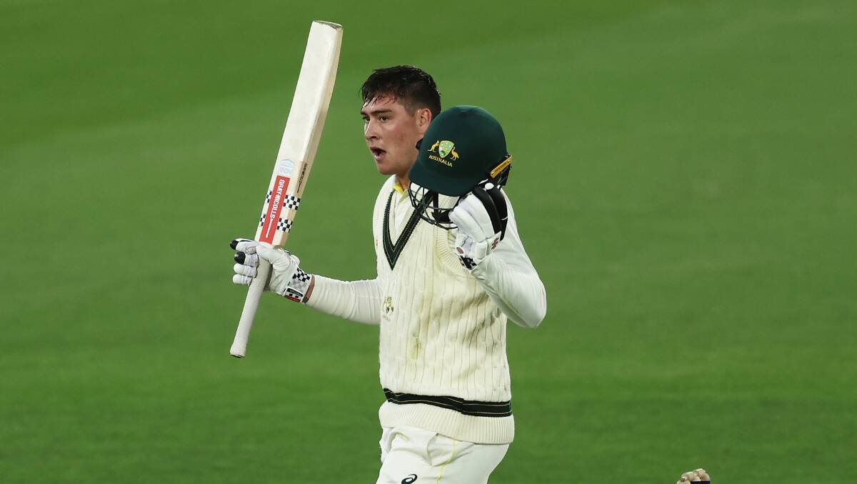 Matt Renshaw was understated in celebrating a fine century at Manuka Oval on Friday. Picture Getty Images