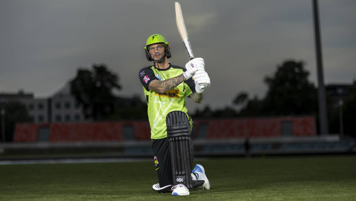 Sydney Thunder batter Alex Hales is ready to launch the team's Big Bash season at Manuka Oval on Tuesday night. Picture by Gary Ramage