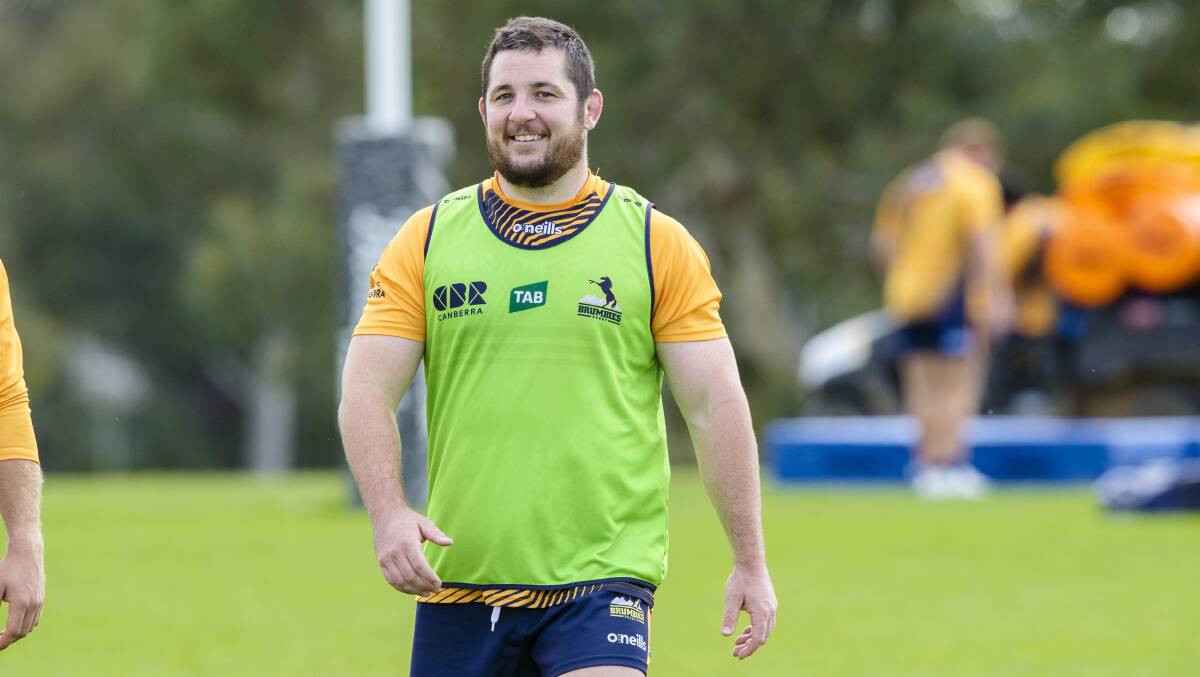 Connal McInerney has plenty of reason to smile after signing a new contract and earning a call up to the ACT Brumbies starting side. Picture by Keegan Carroll