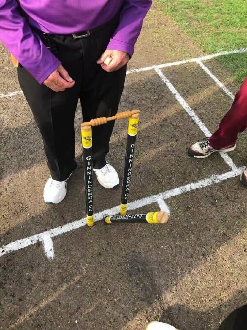 There was much confusion as the umpires pondered the exact rule for such an unusual situation. Picture supplied