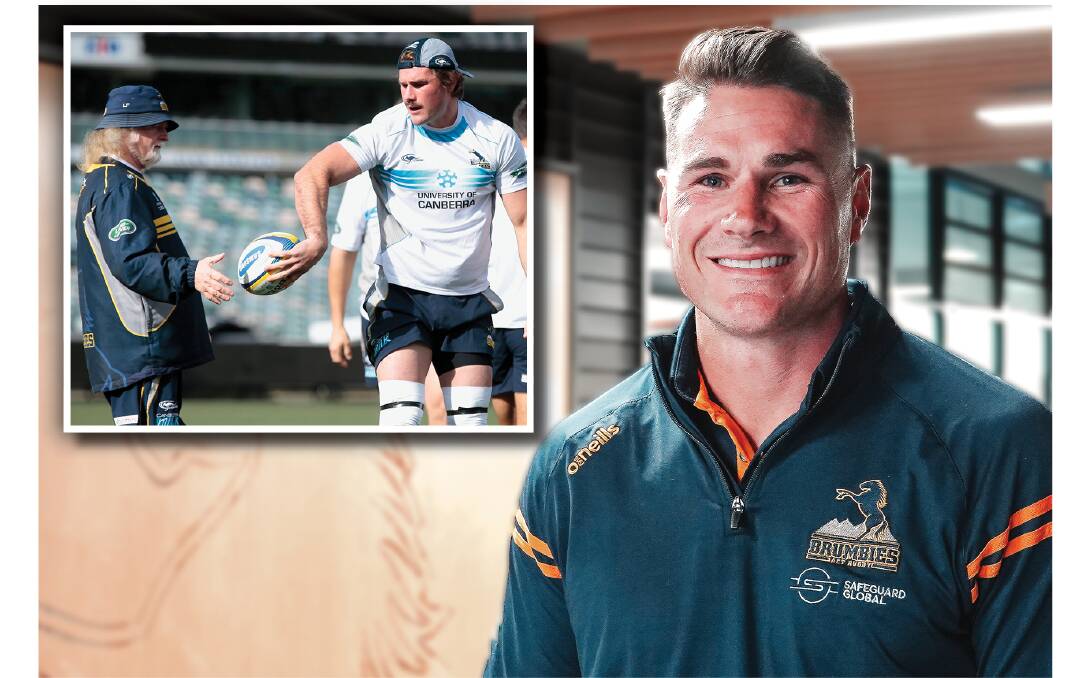 Ben Mowen will lean on his former mentor Laurie Fisher after replacing him as Brumbies assistant coach. Pictures by Jeffrey Chan, ACT Brumbies Media