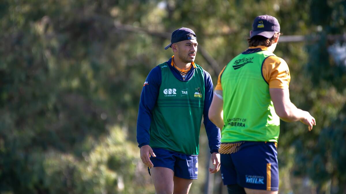 Departing Brumbies centre Irae Simone has earned a shock recall for the Wallabies. Picture: Keegan Carroll