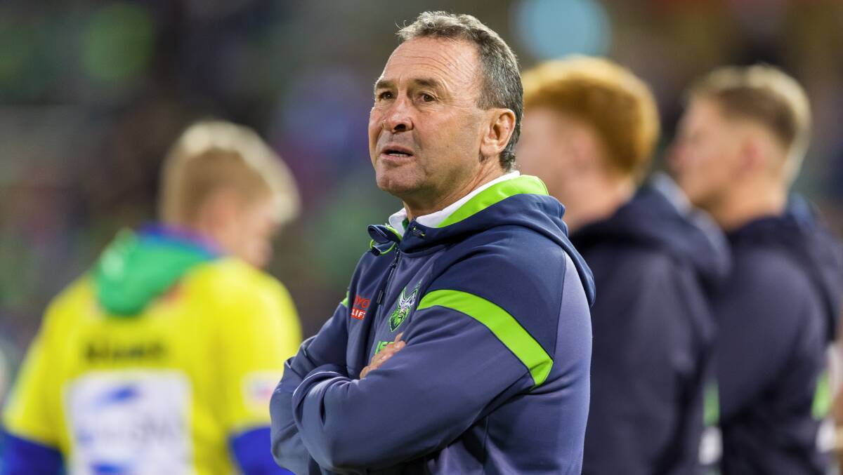 Canberra Raiders coach Ricky Stuart will be investigated by the NRL integrity unit. Picture: Sitthixay Ditthavong