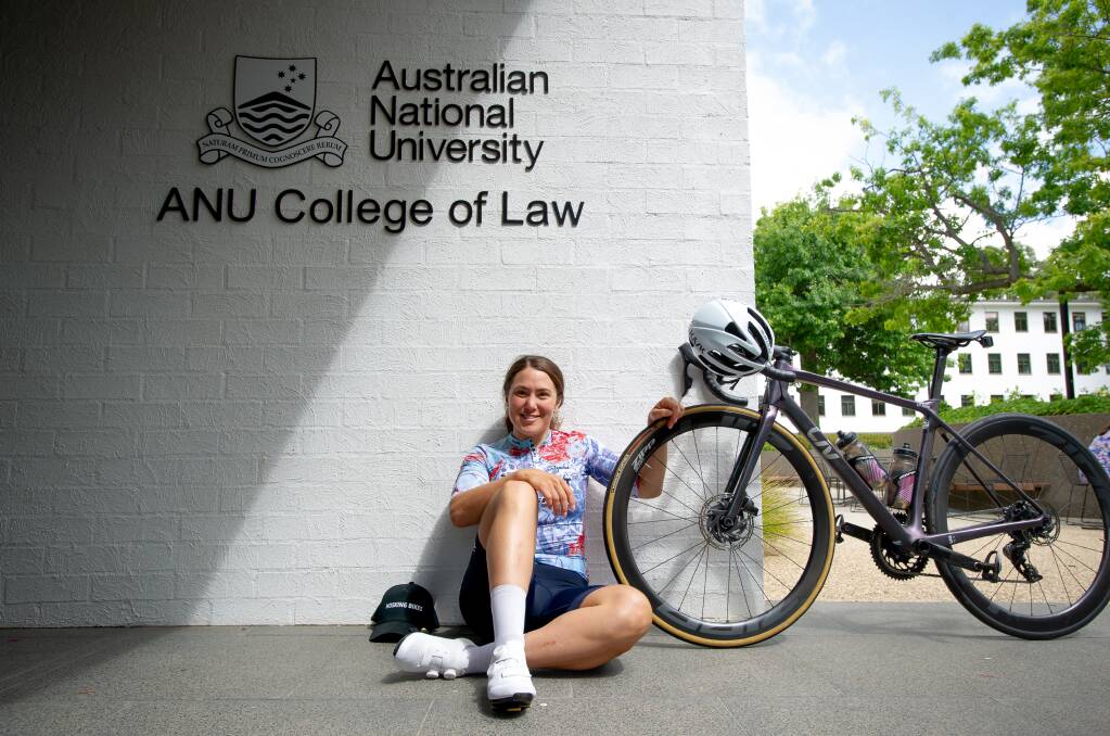 Cyclist Chloe Hosking is embracing the opportunity to complete a law degree at ANU. Picture by Elesa Kurtz