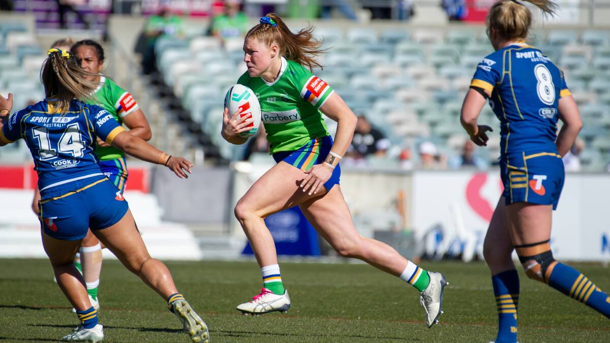 Former Wallaroos star Grace Kemp has thrived since joining the Canberra Raiders. Picture by Elesa Kurtz