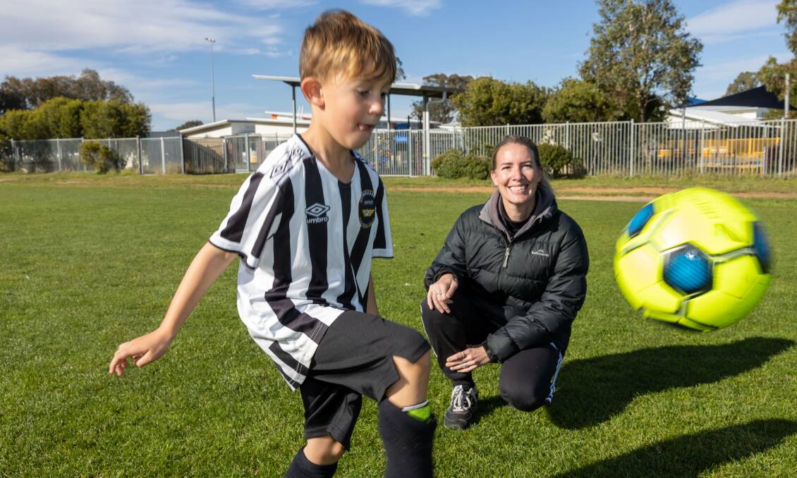 Christie Balazs has prioritised son Harvey's sporting pursuits despite the high cost of participation. Picture by Gary Ramage