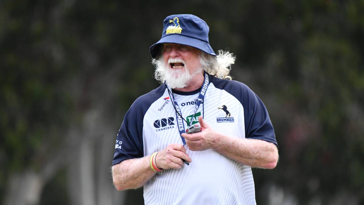 It didn't take long for Laurie Fisher to return to work at the Brumbies. Picture Lachlan Lawson/ACTBrumbiesMedia