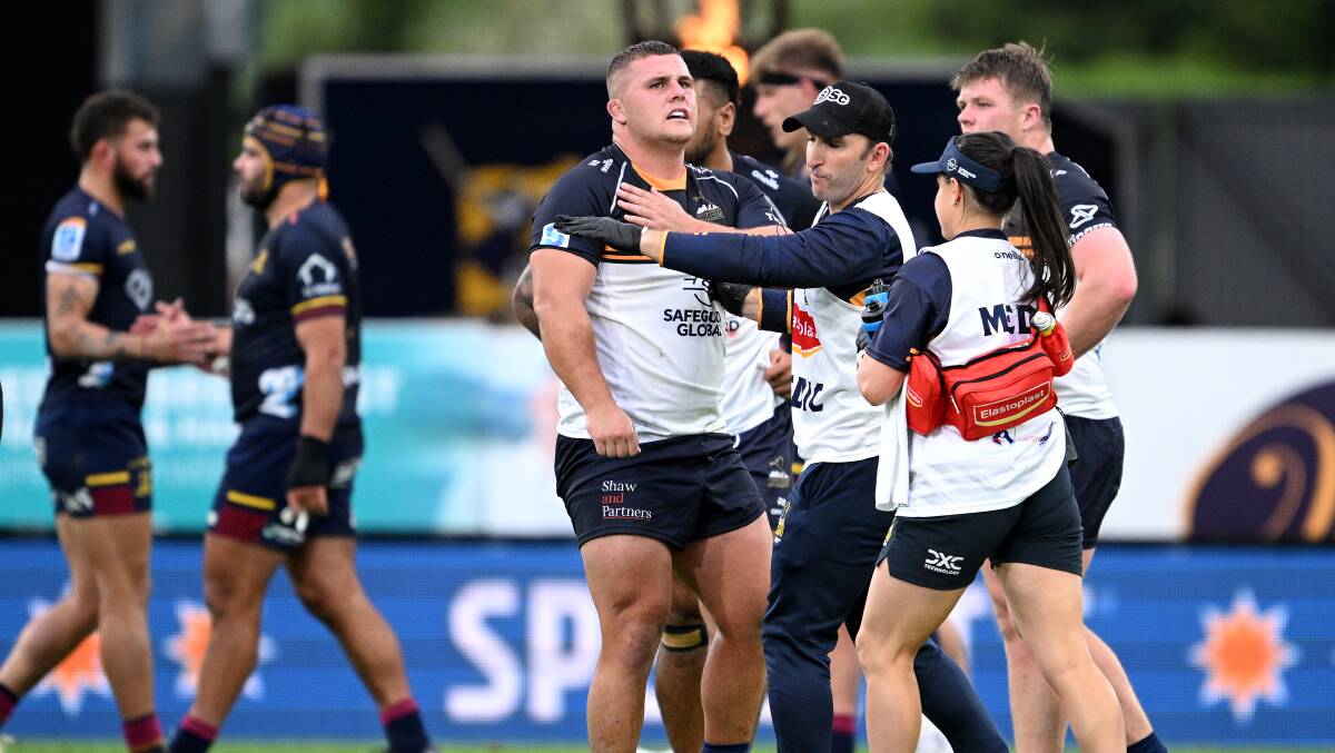 The Brumbies lost Blake Schoupp to a shoulder injury late in the first half of Saturday's victory. Picture Getty Images