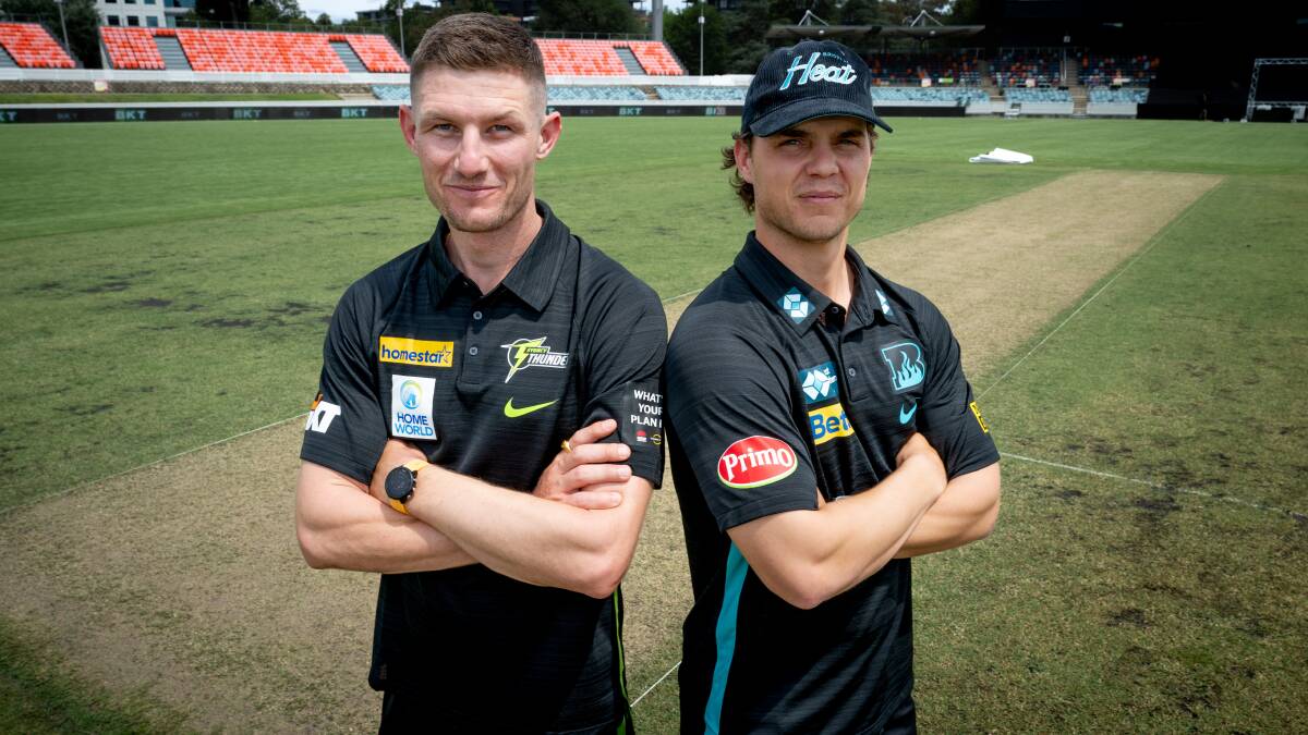 Cameron Bancroft and Mitch Swepson will go head to head in Tuesday's Big Bash clash at Manuka Oval. Picture by Elesa Kurtz