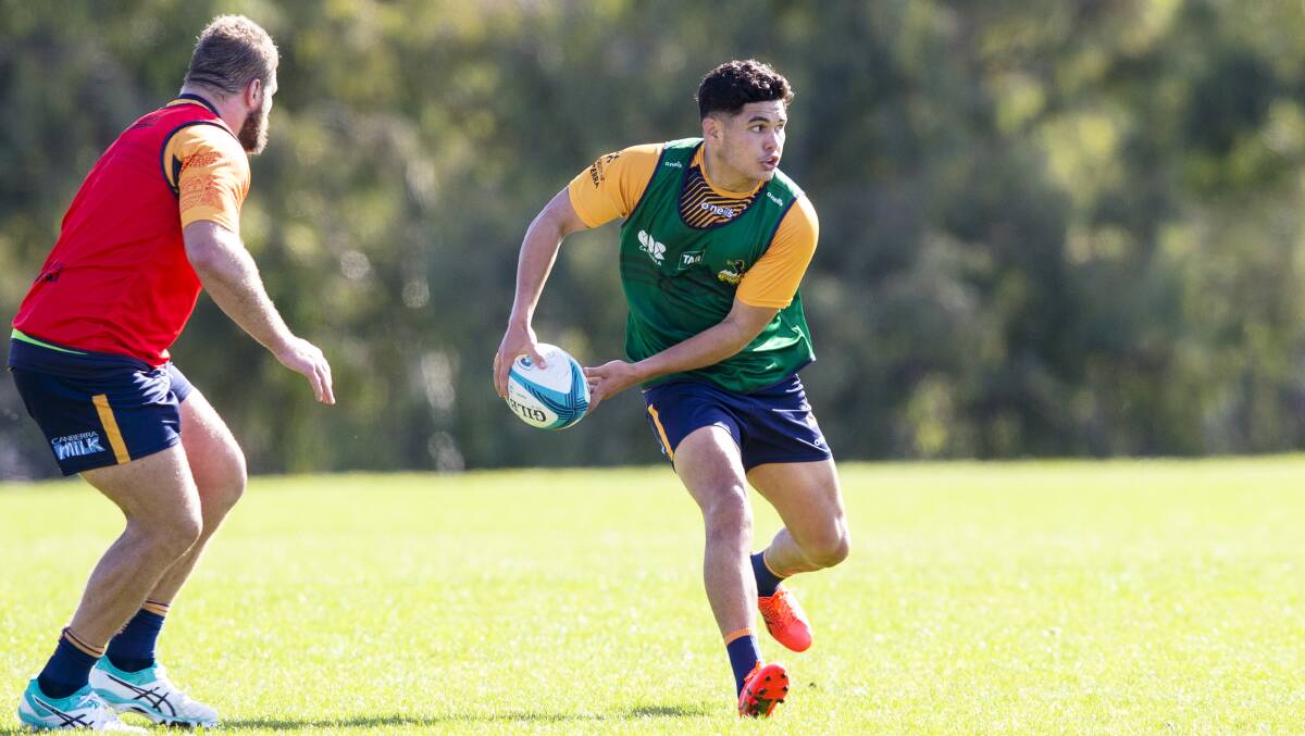 Noah Lolesio has developed into a leader at the Brumbies. Picture by Keegan Carroll