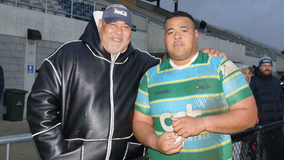 Falamani Mafi jnr (right) has followed in his father's footsteps at Uni-Norths. Picture: Supplied