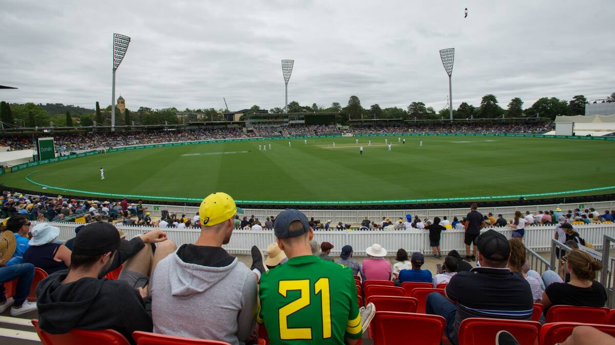 Manuka Oval hosted its first Test match in 2019 and officials are eager for the format to return to Canberra. Picture by Elesa Kurtz