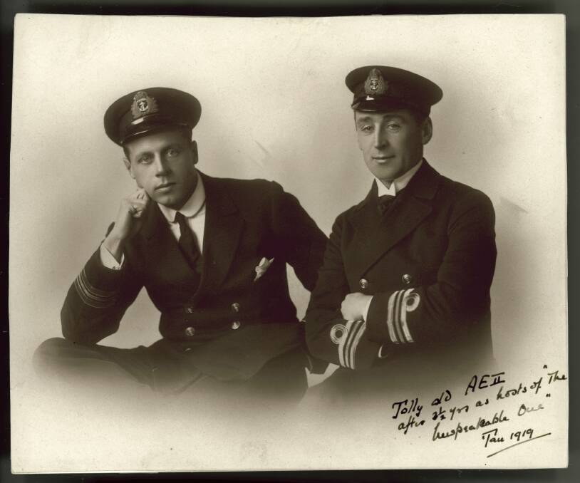 Lieutenant Geoffrey Haggard (second in command) and Commander Henry Stoker of the AE2. Haggard died in a train accident in 1939. Stoker died in 1966. Picture courtesy Australian National Maritime Museum, gift from Jennifer Smyth.