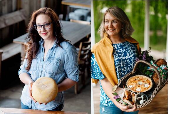 On the left, SJ from Second Mouse Cheese Co, and Sophie Hansen, local venison farmer and celebrated author on the right. 