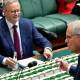Anthony Albanese and Scott Morrison in Parliament. Picture: Karleen Minney