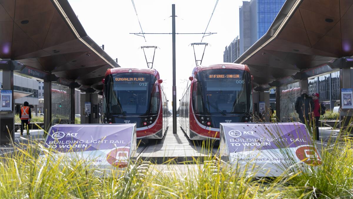 Going trackless would make a lot of sense for the next stage of the ACT's light rail project. Picture: Keegan Carroll