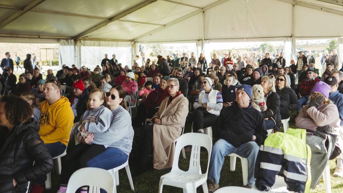 Large crowds turned out to mark Reconciliation Day at the National Arboretum on Monday. Picture: Dion Georgopoulos.