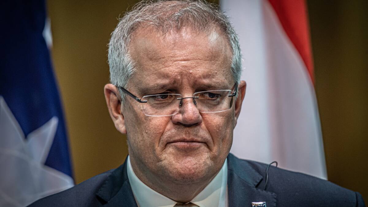 Scott Morrison appeared more confident on Friday than when this picture was taken. Picture: Karleen Minney. 