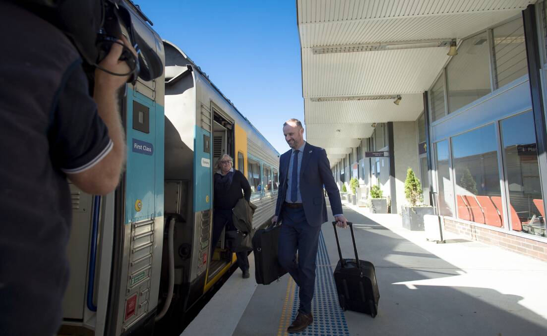 Chief Minister Andrew Barr has been at the forefront of efforts to get the rail link between Canberra and Sydney upgraded. Picture by Karleen Minney