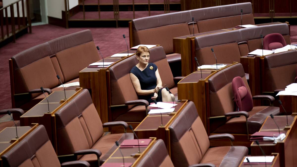 Pauline Hanson should not be allowed to dictate changes to Australia's federal voting laws. Picture: Sitthixay Ditthavong.