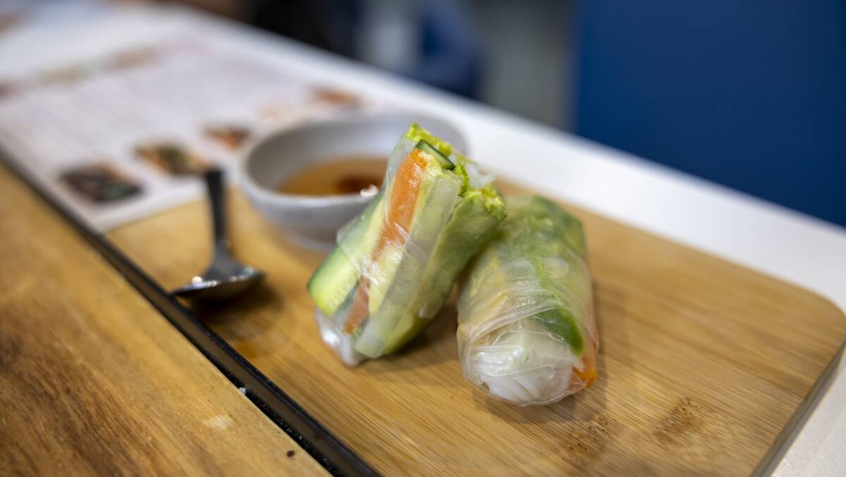 Tofu and avocado rice paper rolls. Picture by Gary Ramage