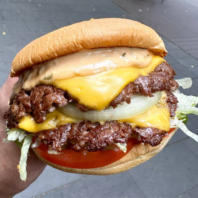 The Steve Jobs double double is a take on an LA classic from In-N-Out, with double beef, double cheese, tomato, lettuce, onion slice and dropout sauce. Picture supplied