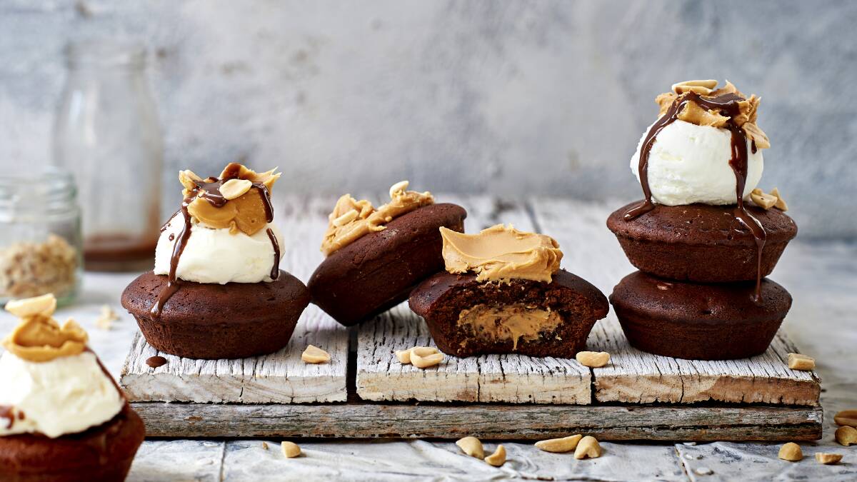 Choc-peanut butter brownie pies. Picture: Supplied
