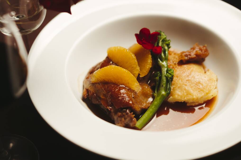 Duck confit with orange sauce. Pictures: Dion Georgopoulos 