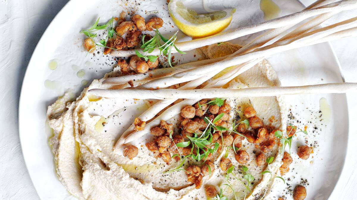 Hummus with spiced crispy chickpeas. Picture by Con Poulos