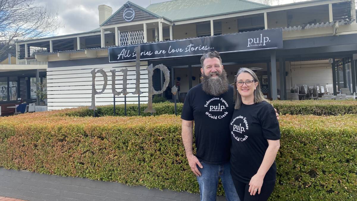Glenn and Rebecca Larsen have opened Pulp BookCafe in Gold Creek. Picture: Alice Larsen