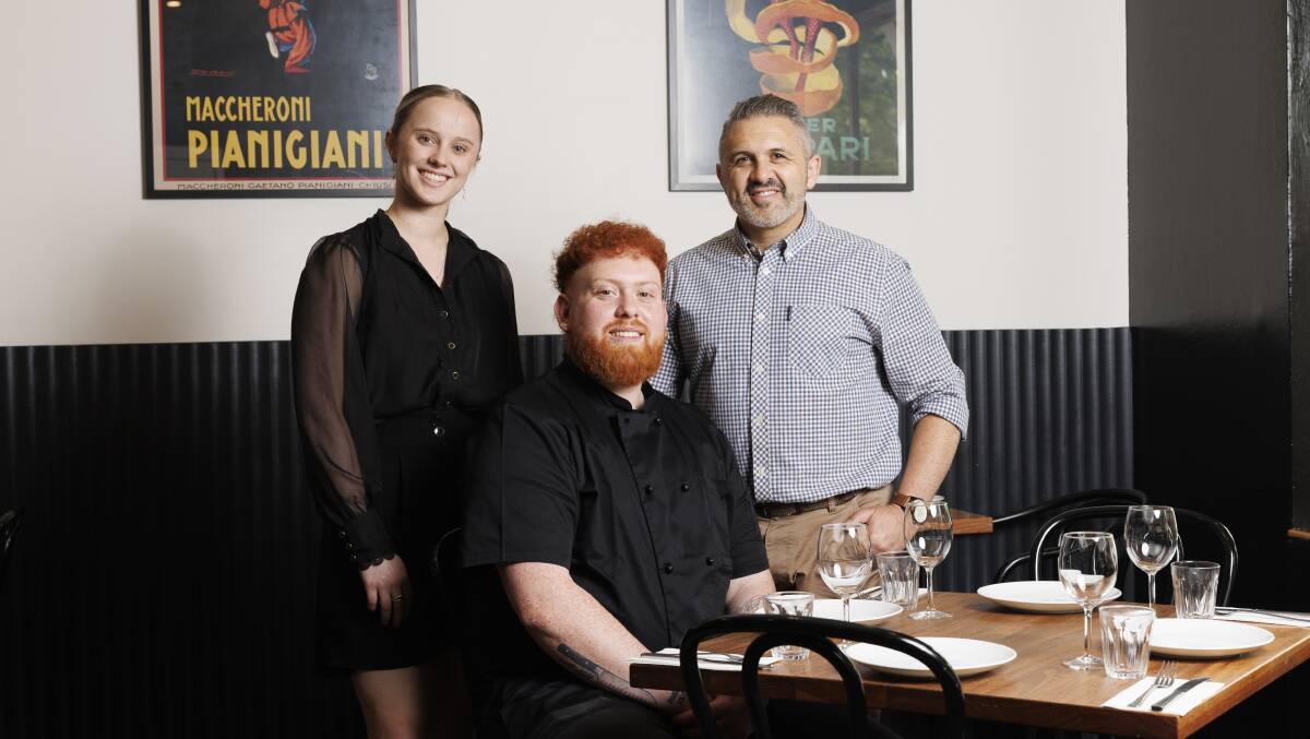 Manager Jacqui Sams, head chef Nickolaus Magro Ocaranza and owner Gianni Guglielmin. Picture by Keegan Carroll