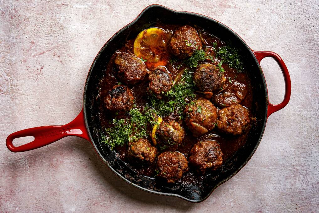 Chermoula is the star of these lamb meatballs with lemon. Picture by Katrina Meynink
