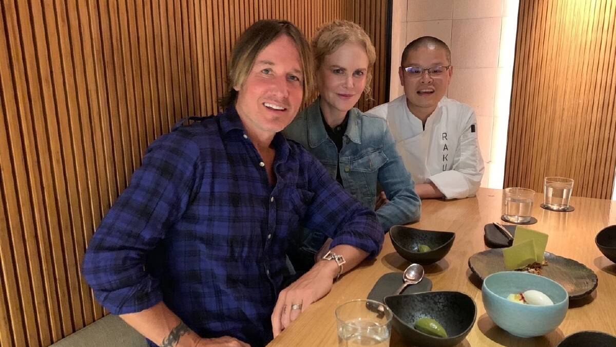Keith Urban and Nicole Kidman were guests of Raku, here with Hao Chen. Picture supplied