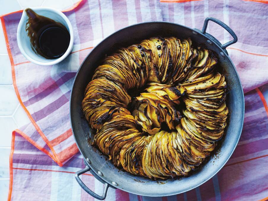 Alice Zavlasky's swede spiral tian with balsamic glaze. Picture: Ben Dearnley