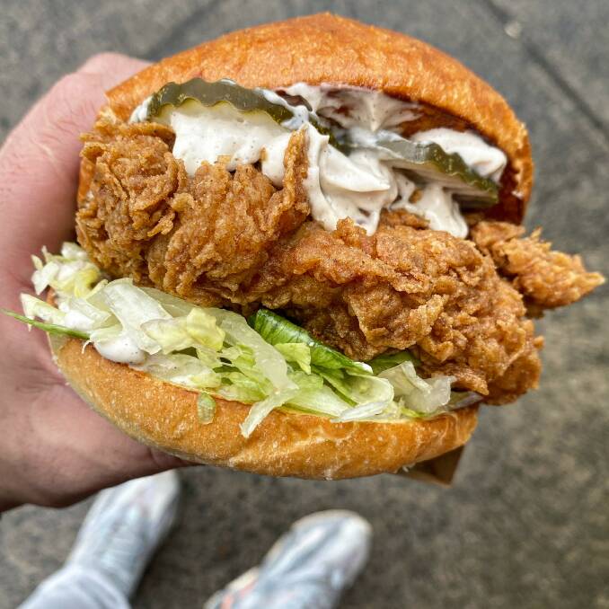 Try a Sanders (Kentucky) burger, a take on a KFC burger with secret southern fried chicken, lettuce and pepper mayo. Picture supplied 