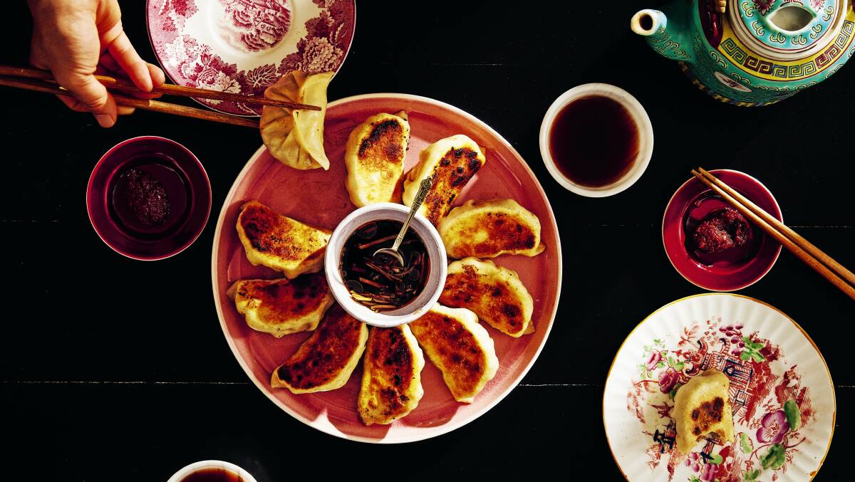 Pork and kimchi dumplings with Thai chilli jam. Picture by Henry Trumble