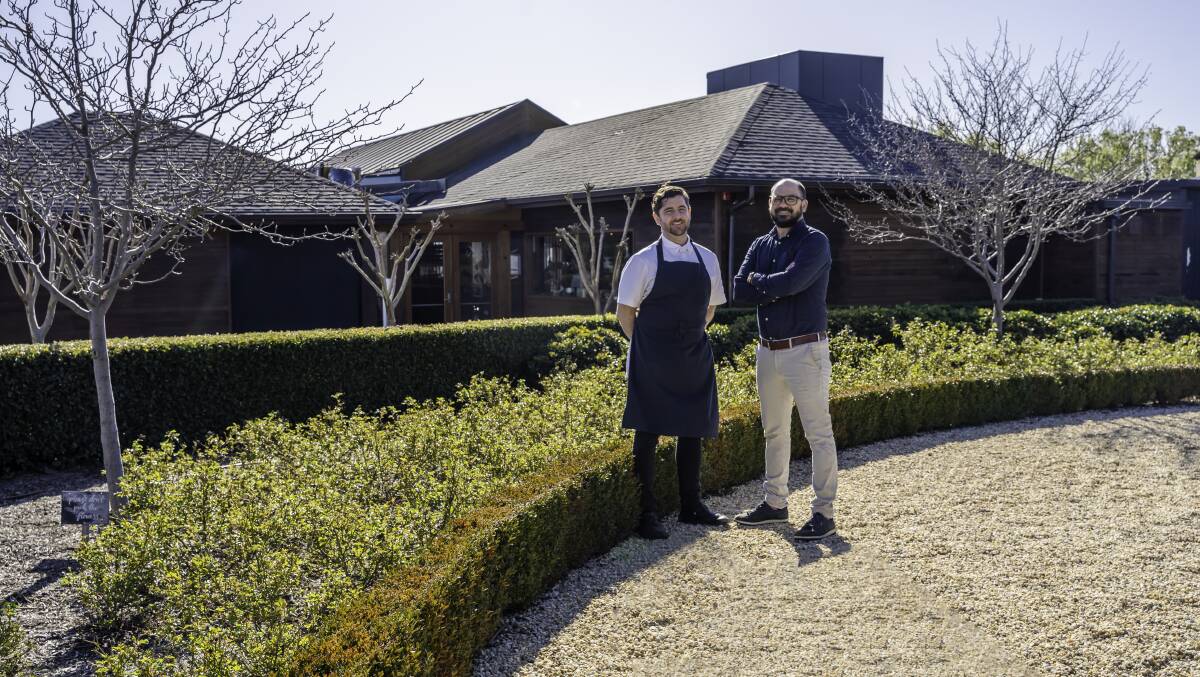 Chef of the year Mark Glenn and manager of the year Jeremy Magan from Pialligo Estate. Picture by Bibek Shrestha