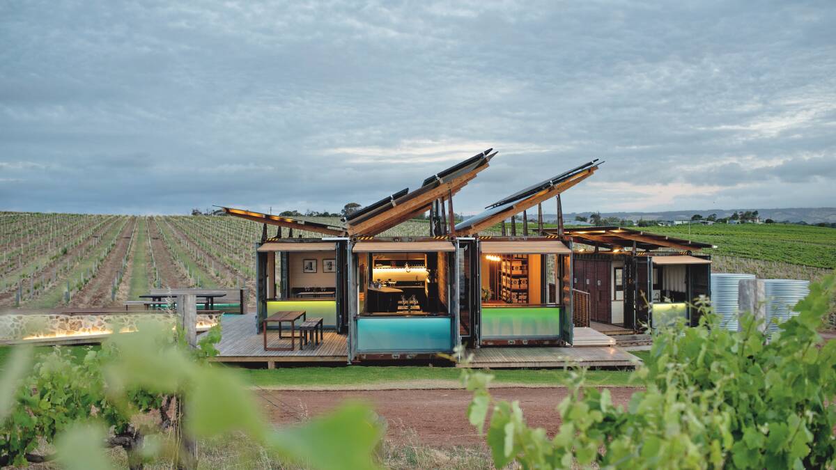 Shipping containers were used for the cellar door at Dowie Doole in McLaren Vale. Picture: Supplied