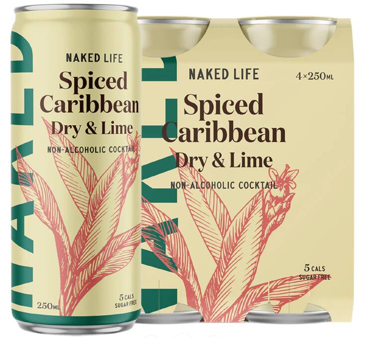 Naked Life Spiced Caribbean dry and lime comes in a little 250ml can. Picture supplied