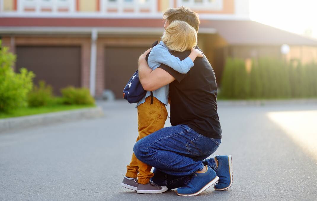 It's okay, dad, don't be too sad on the first day. Picture Shutterstock