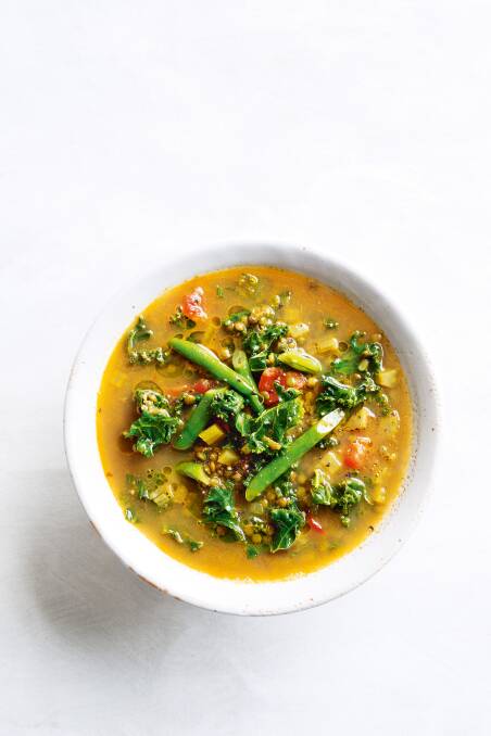 Soup with lemon and turmeric. Picture: Supplied